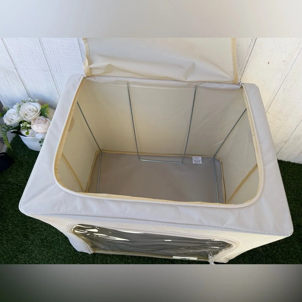 Sorbus Storage Bins, Foldable Stackable Container Beige = 6  bins NEW